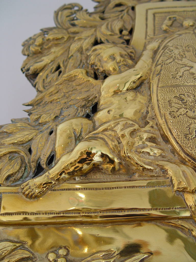 Belgian 17th flemish brass mirror