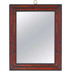 17th Flemish ebony and tortoiseshell rectangular mirror