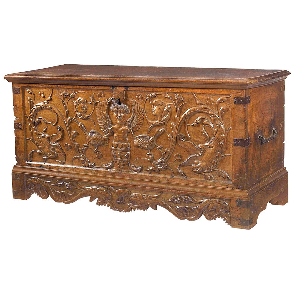 Walnut French Renaissance Chest with Rich Patina For Sale