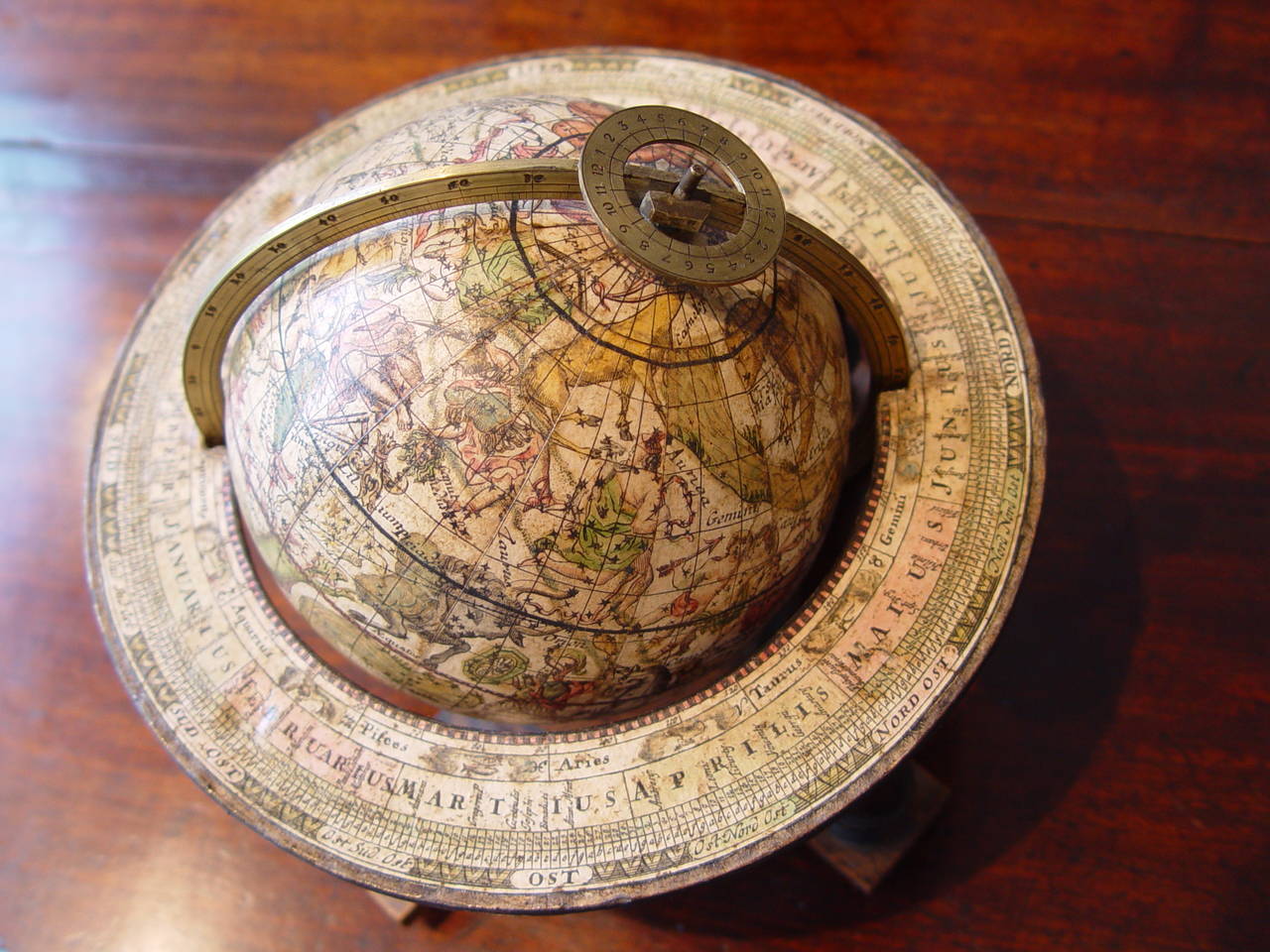 Paper Pair of German Celestial and Terrestrial Globes by Johann Philip Andreae
