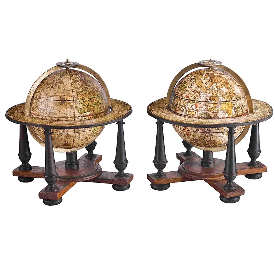 Pair of German Celestial and Terrestrial Globes by Johann Philip Andreae