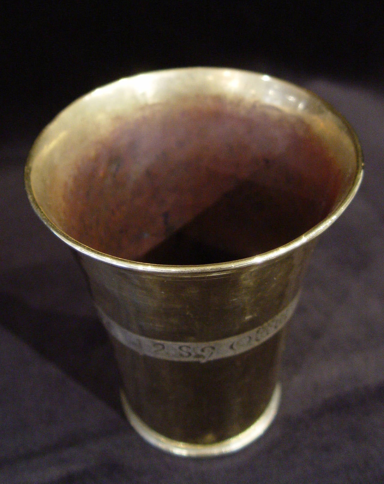 15th Century Engraved Copper Goblet Dated 1480 For Sale 2