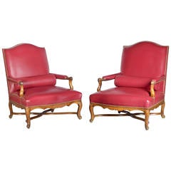Pair of 18th French Large Low Rise Armchairs "Coin de Feu"