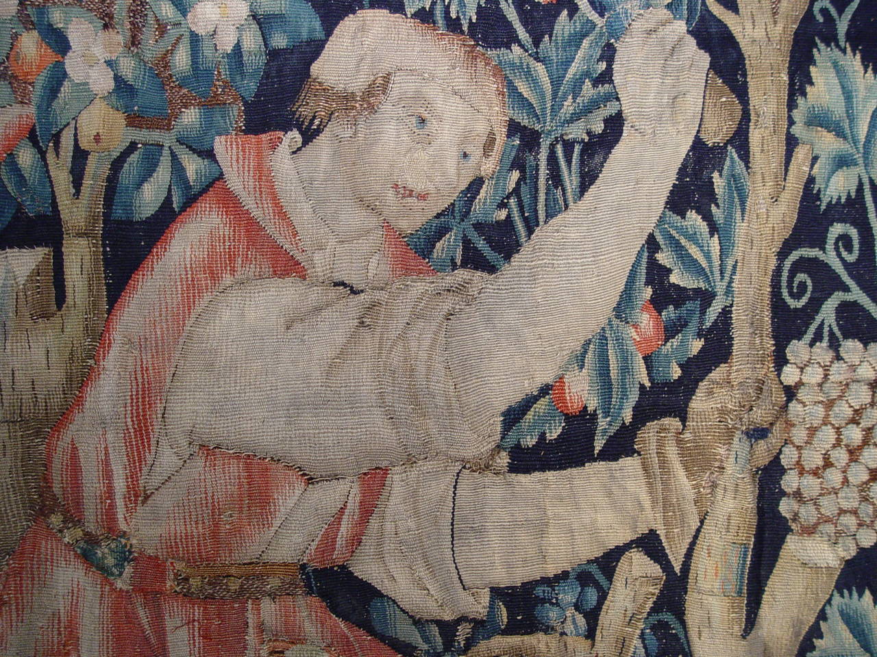 Gothic 15th Century Flemish Fragment of a Tournai Tapestry 
