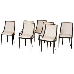 Origin Set of Eight French Barrel-Back Dining Chairs Manner of Jansen