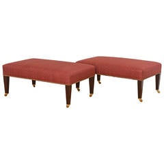 Pair of George Smith Tapered Leg Ottomans