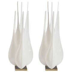 Sculptural 1970s Rougier Flame Lamps