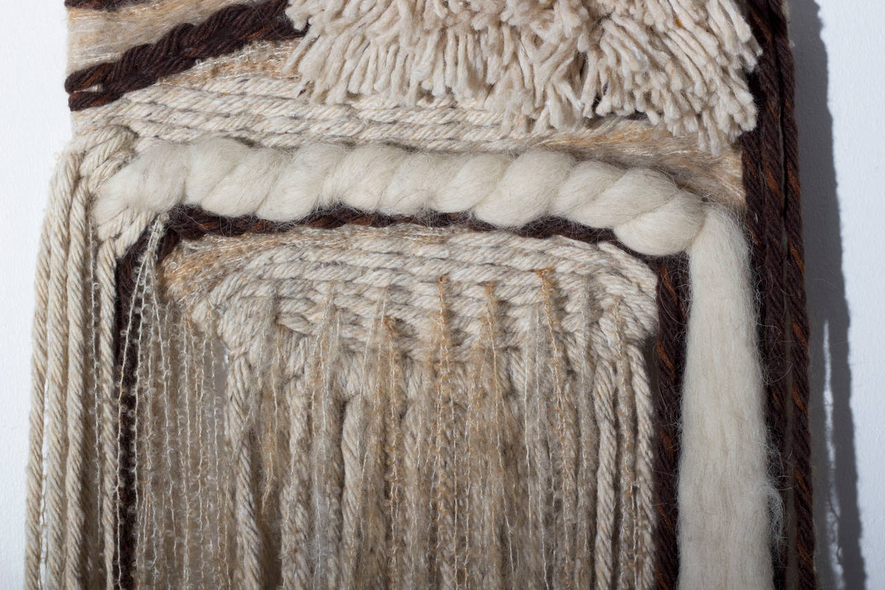 Unique MidCentury Fiber Art Wall Hanging For Sale at 1stDibs