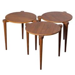 Trio of Danish Side Tables in Style of Finn Juhl