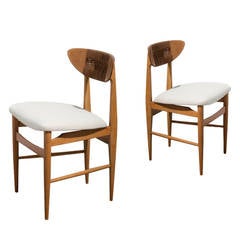 Danish Woven Rope and Teak Side Chairs in the Manner of Hans Wegner