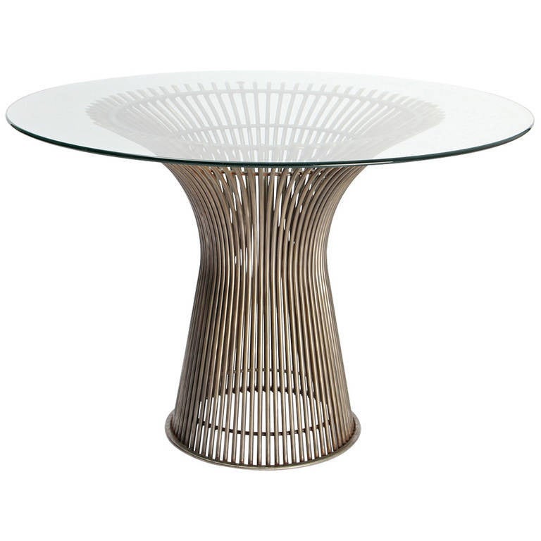 Tavolo da pranzo Warren Platner placcato in nichel in vendita