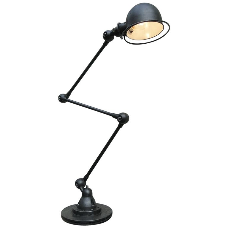 Three-Arm Jielde Table Lamps, Graphite Polished For Sale