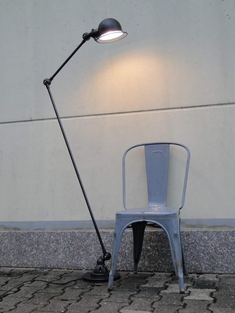 Jielde French Industrial 2 Arms Table Desk Reading Floor Lamp Graphite