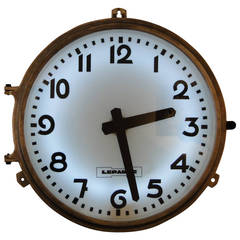French Factory Lepaute Station Railway Clock, Industrial