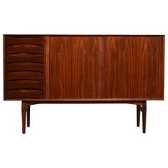 Arne Vodder Tambour Credenza Highboard in Rosewood