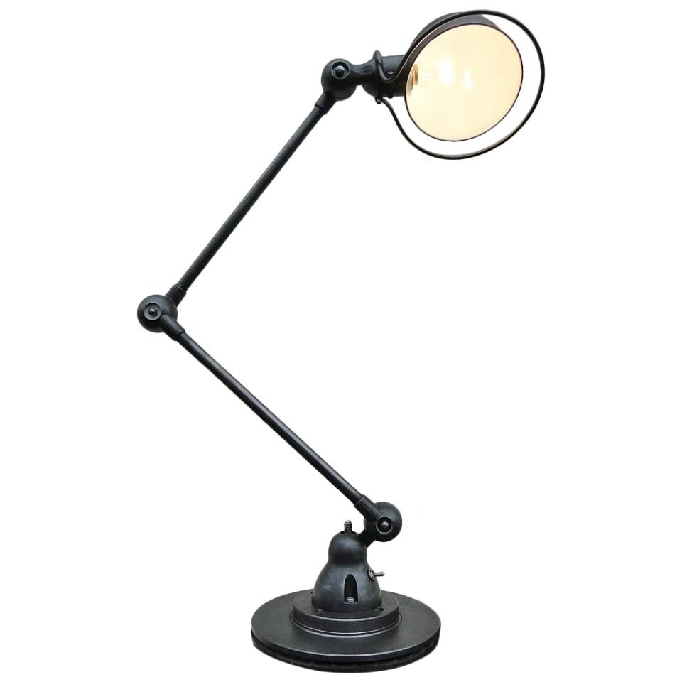 Two-Armed Jielde Table Desk Lamp Graphite Polished For Sale