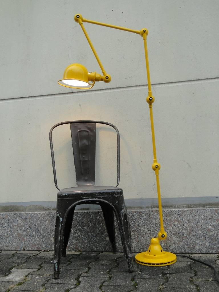 French 5-armed Jielde Floor Desk Reading Lamp Yellow For Sale