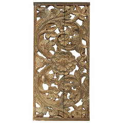 Hand-Carved Wooden Java Panel, Indonesia circa 1920