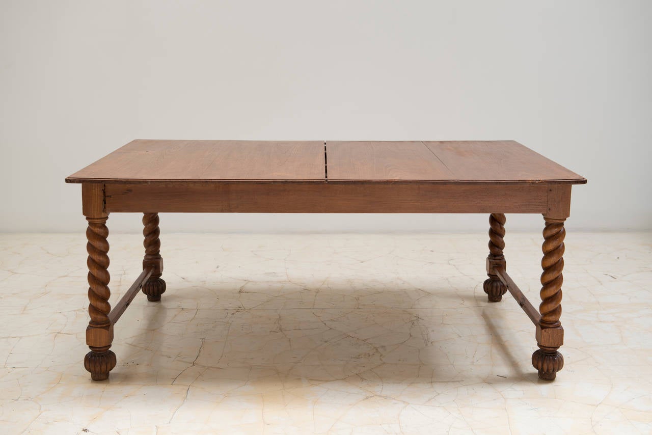 Old Colonial Dining Table with Leaf, Indonesia