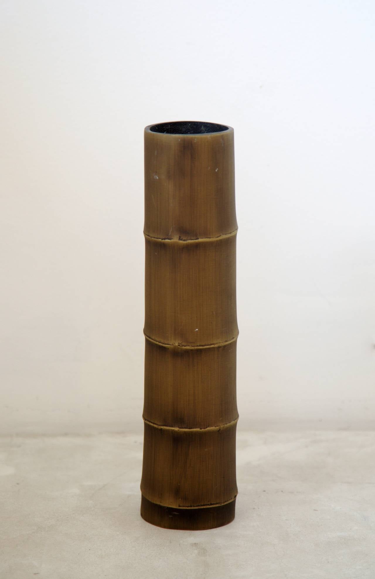 Organic Modern Contemporary Aluminum Cast Bamboo Vases For Sale