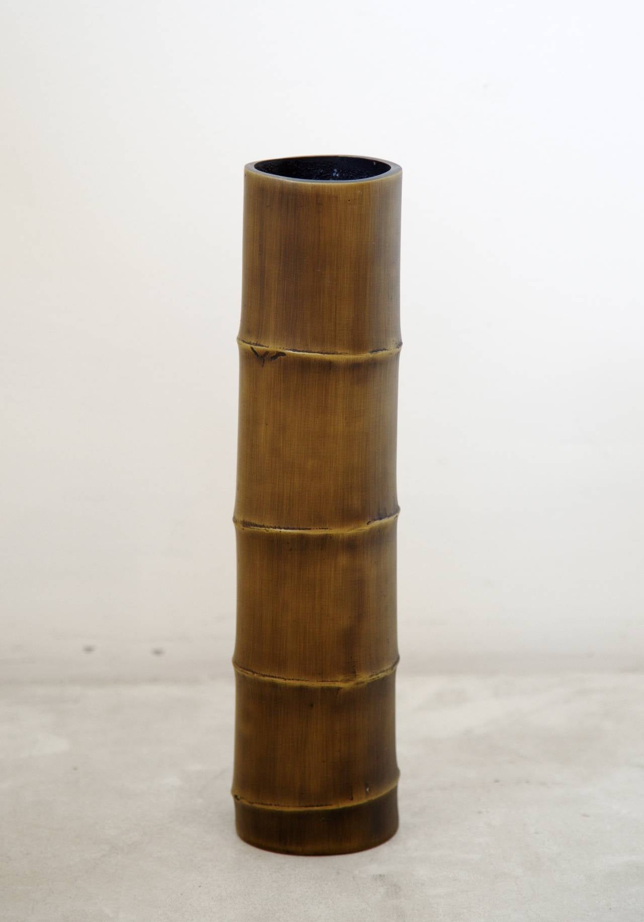 American Contemporary Aluminum Cast Bamboo Vases For Sale