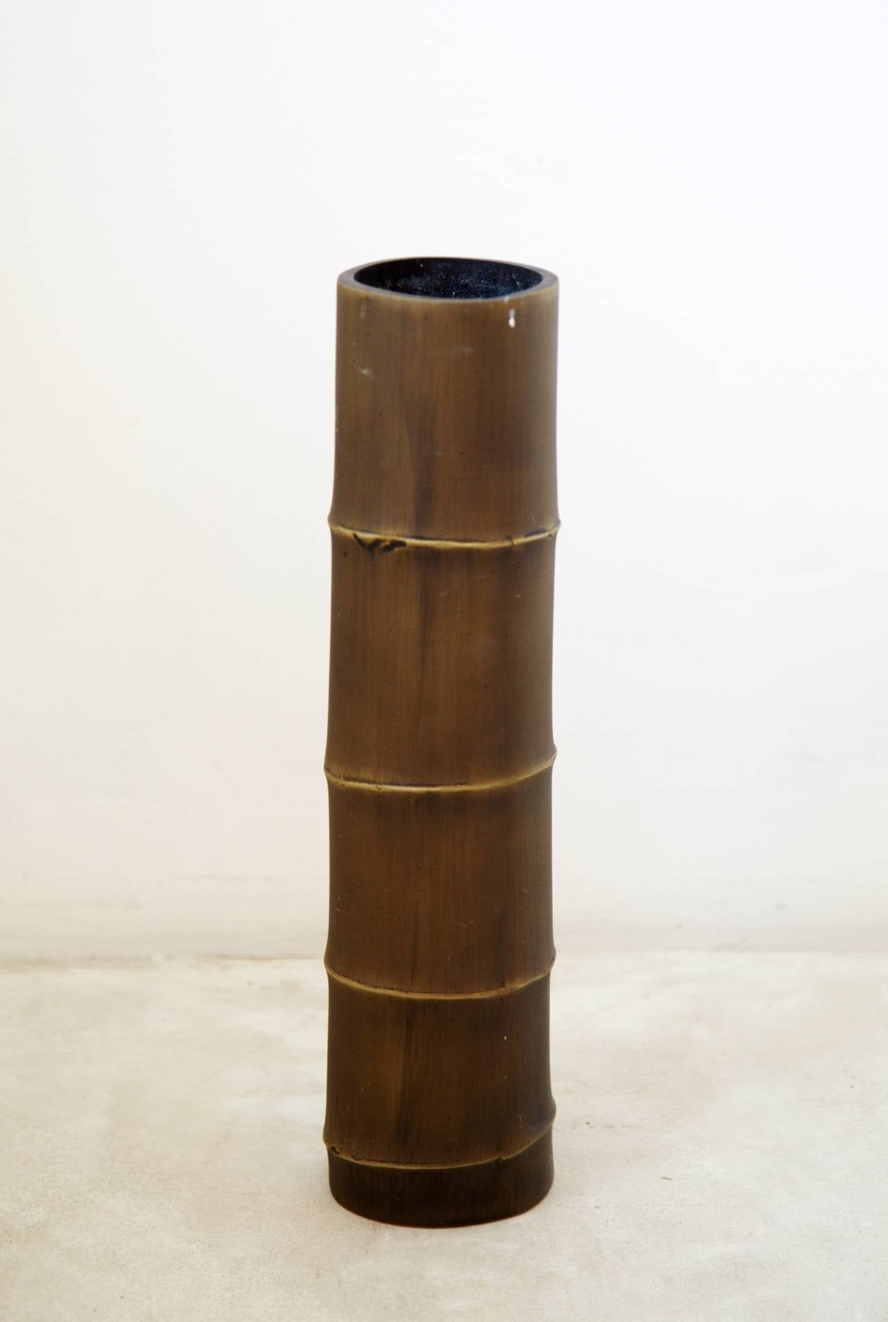 Contemporary Aluminum Cast Bamboo Vases In Excellent Condition For Sale In Jersey City, NJ