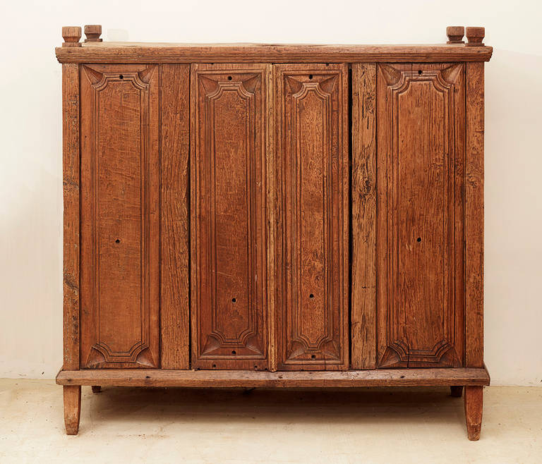 Colonial Era Cabinet, Hand-Carved Teak Wood, circa 1940, Indonesia