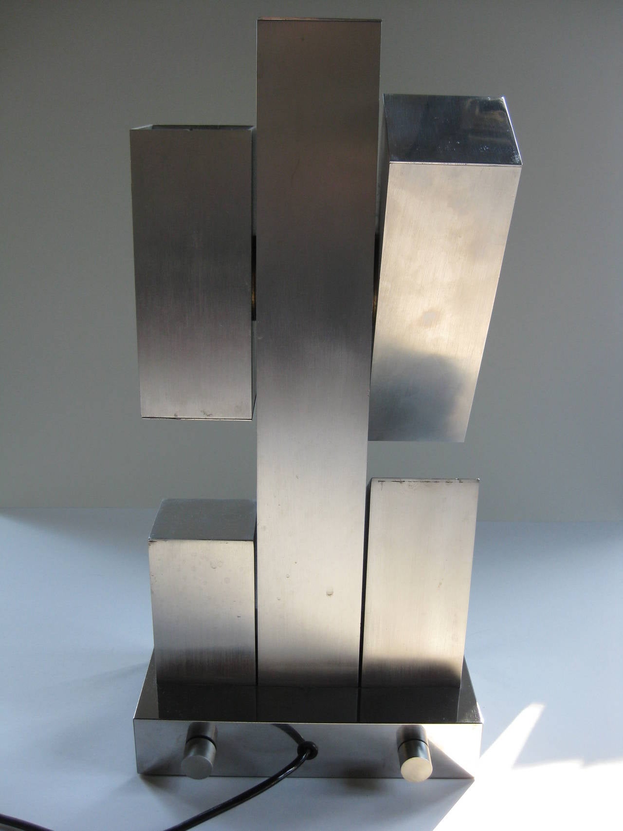Rare aluminium table lamp by Angelo Lelli for arredoluce