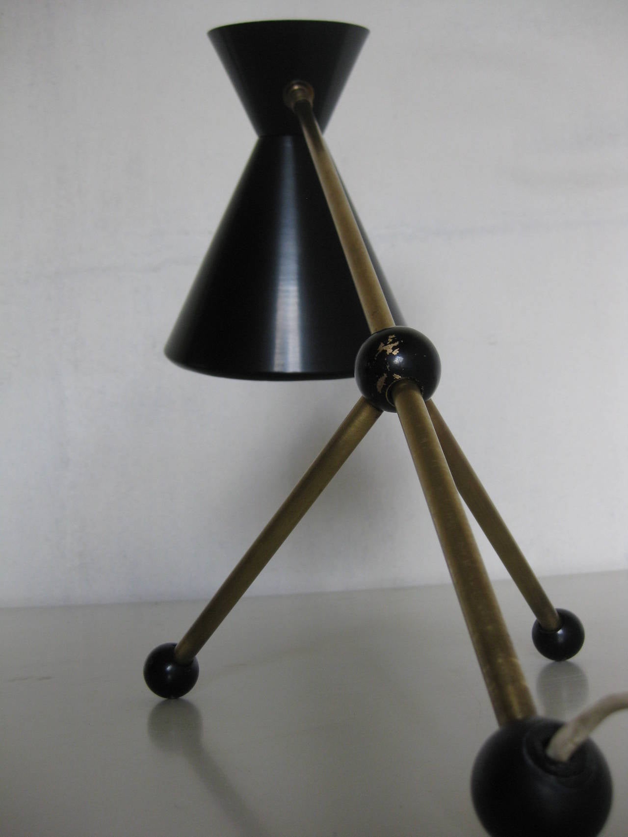 Metal adjustable 50ies table lamp Otto Kolb For Sale