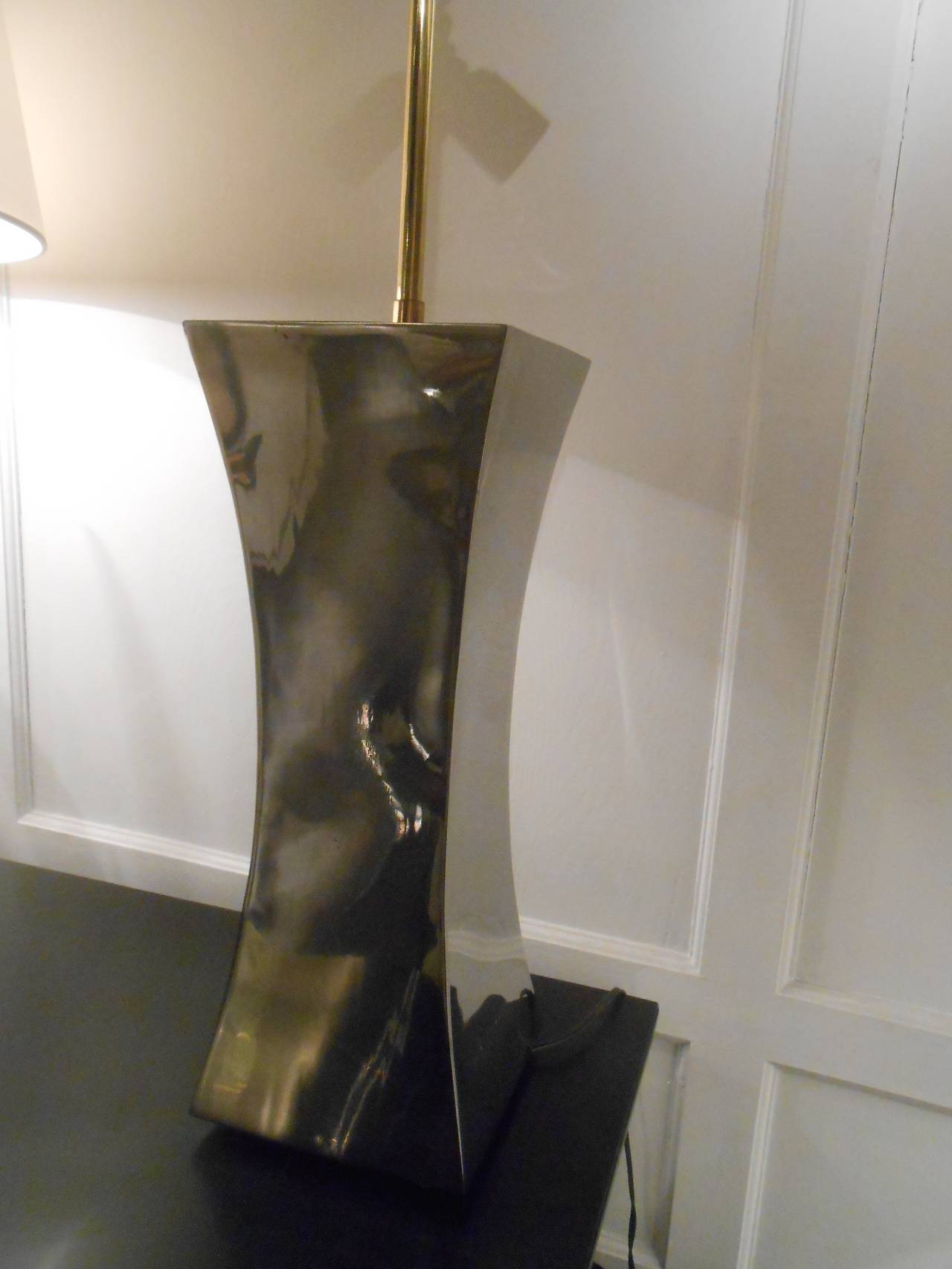 Late 20th Century A Françoise Sée for Ramsay Contemporain Steel Table Lamp