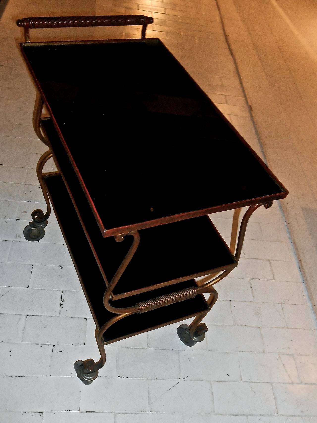 French A Fine Cart with Black Opaline Tops