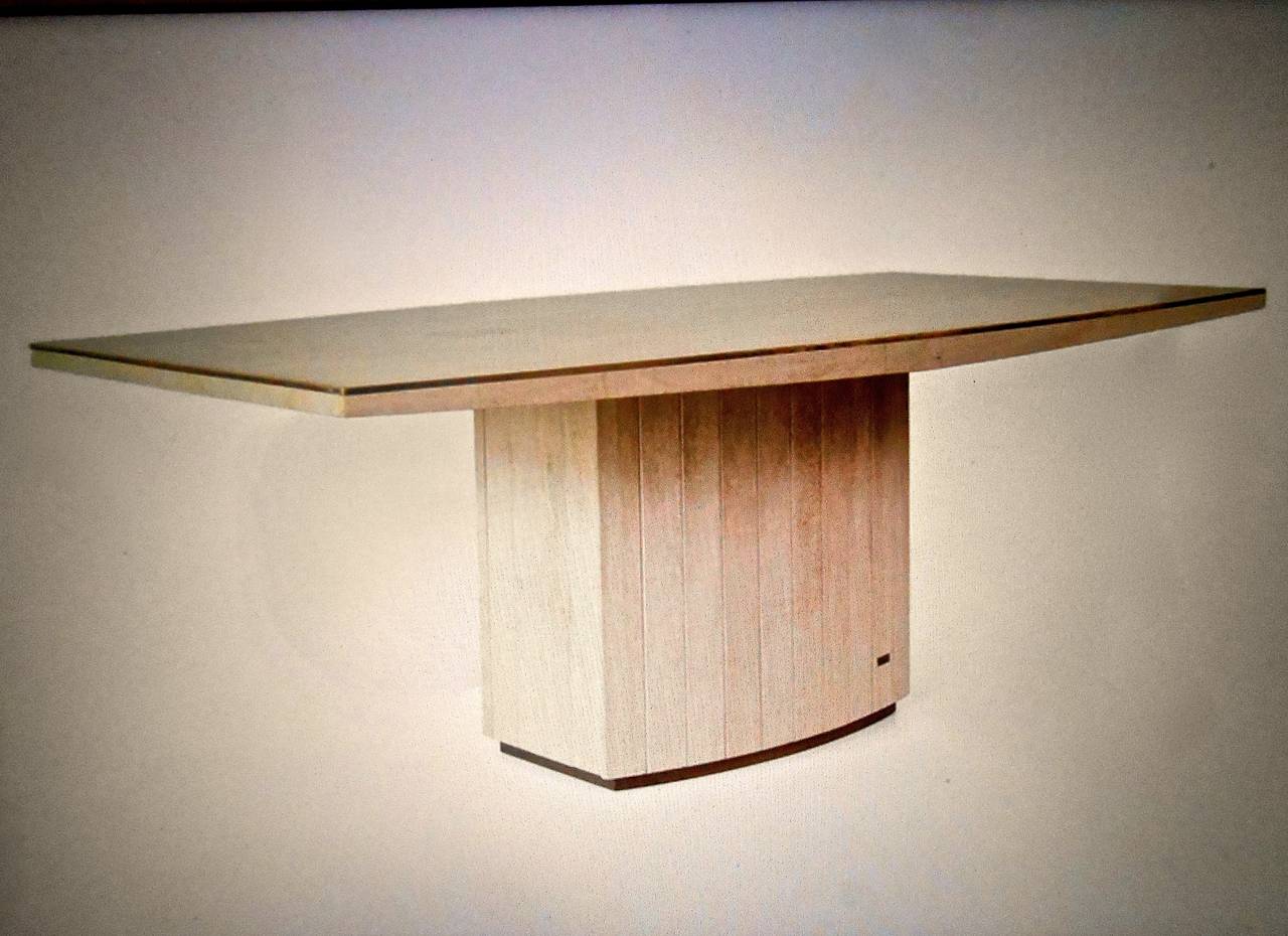 Late 20th Century Willy Rizzo and J. Charles Travertine Table