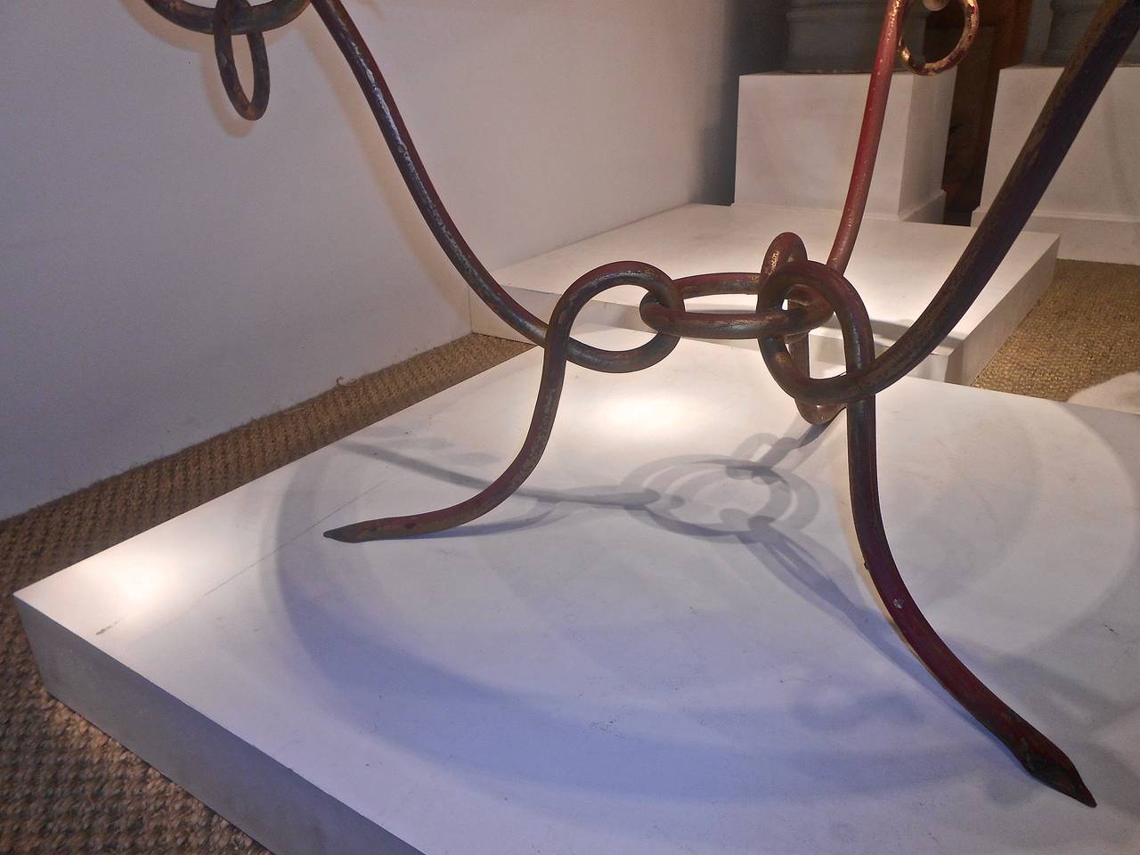 Neo Antique Gilded Wrought Iron Table by R. Drouet 2