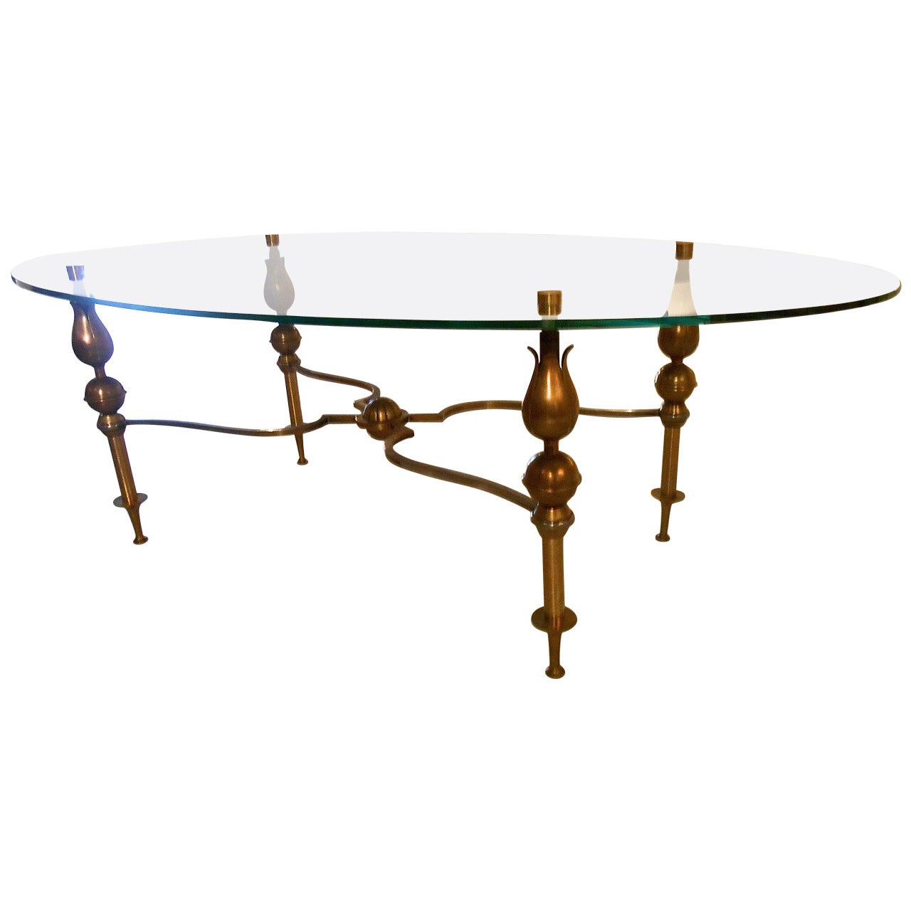 Lotus Coffee Table attributed to Gilbert Poillerat For Sale