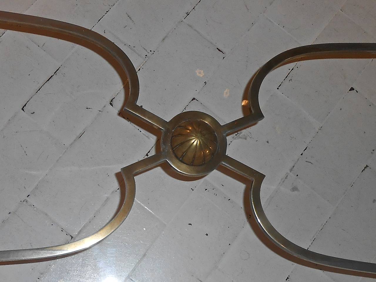 Mid-20th Century Lotus Coffee Table attributed to Gilbert Poillerat For Sale