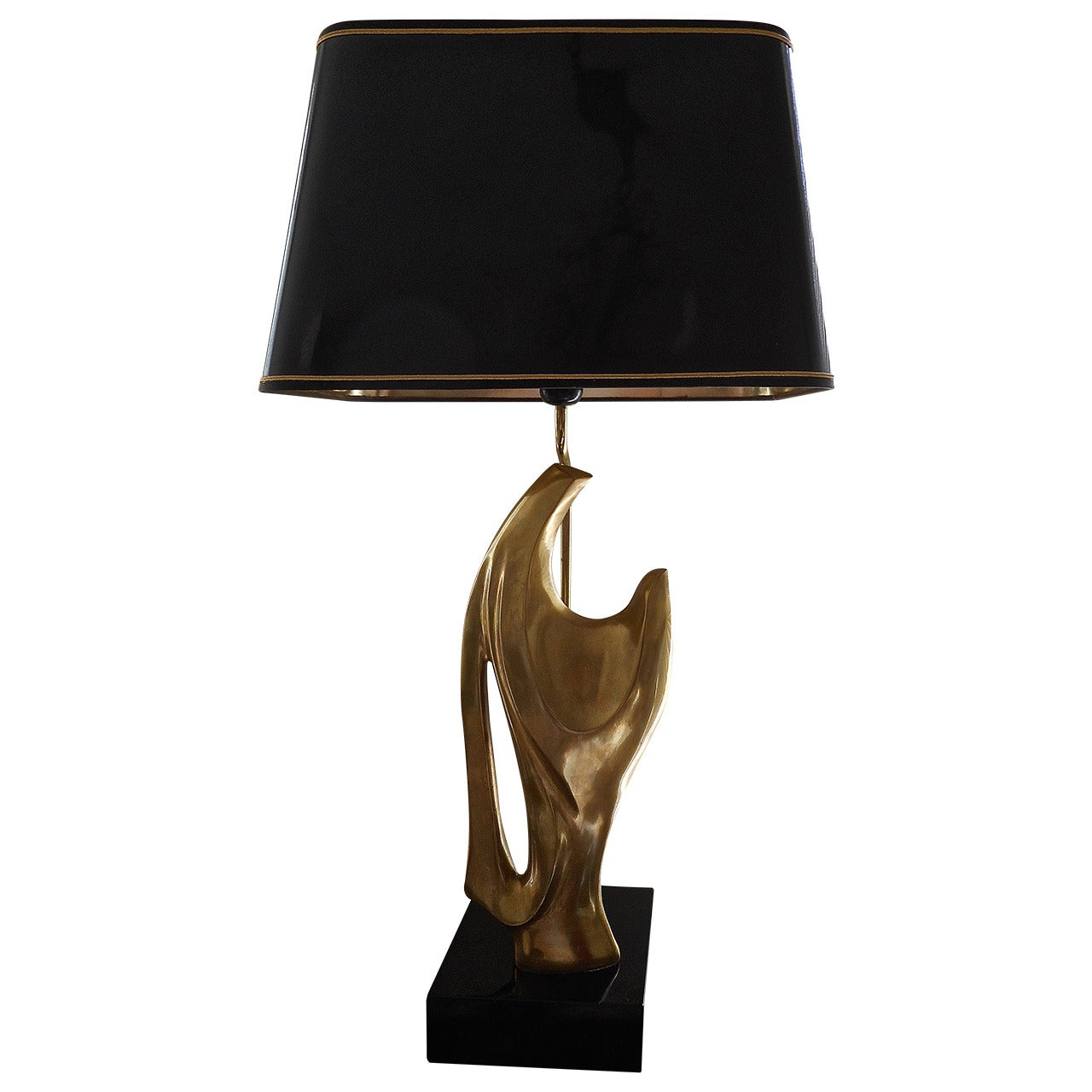 Sculptural Bronze Lamp by Philippe Jean