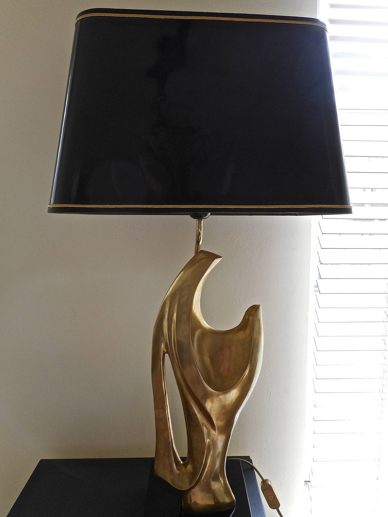 Late 20th Century Sculptural Bronze Lamp by Philippe Jean