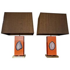 Pair of "Agates" Lamps by Jansen Decoration Pair of "Agates" Lamps by Jansen Decoration