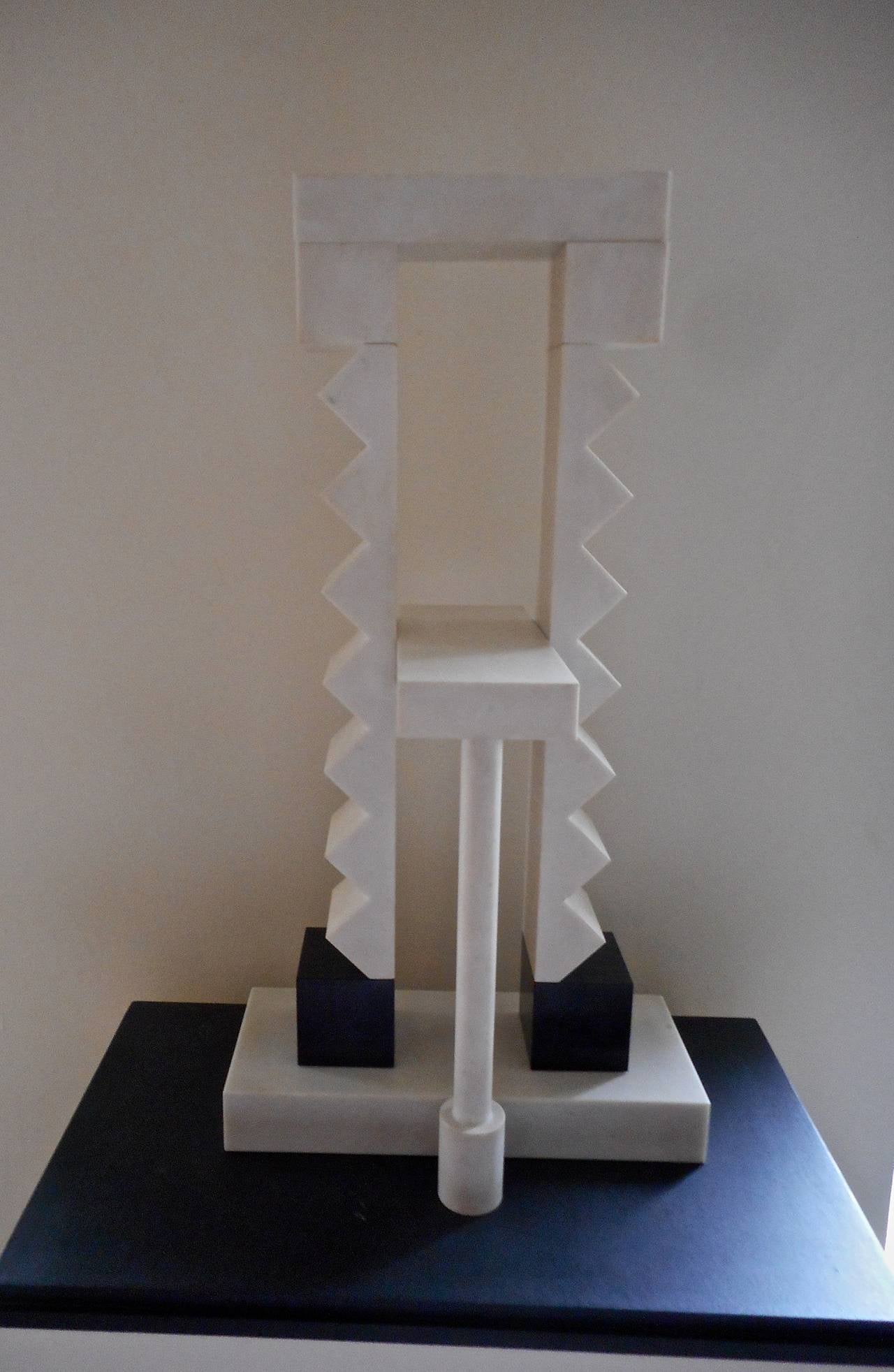 Ettore Sottsass TOTEM in Carrara Marble In Excellent Condition In Brussels, BE