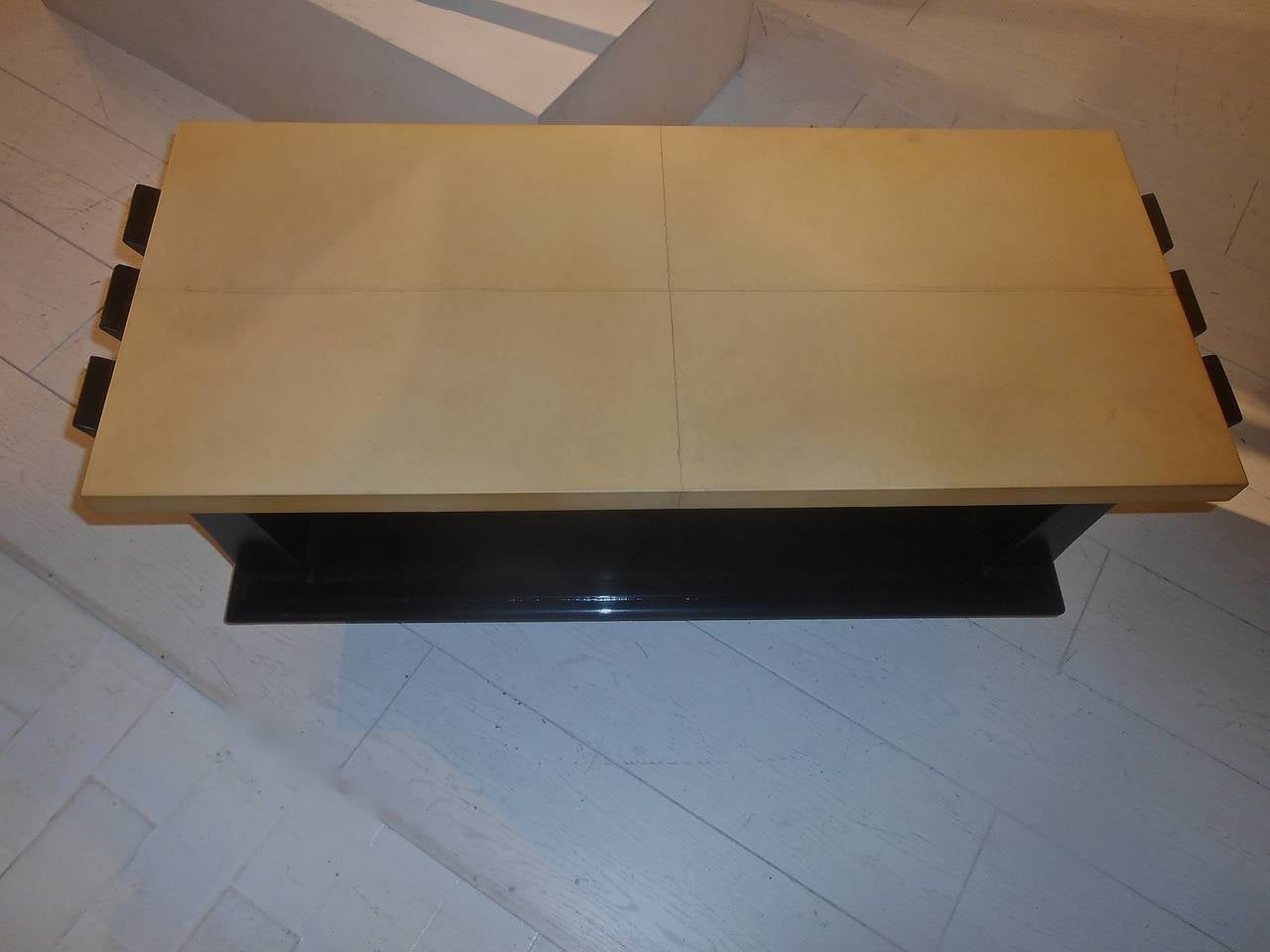 Lacquered  Art Deco Coffee Table Stamped Atelier Majorelle Nancy For Sale