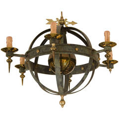 Neoclassical Metal and Brass Sphere Light