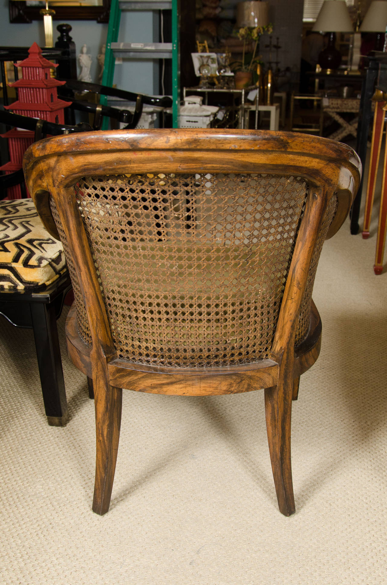 Vintage Regency Style Caned Armchair For Sale 2