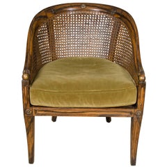 Vintage Regency Style Caned Armchair