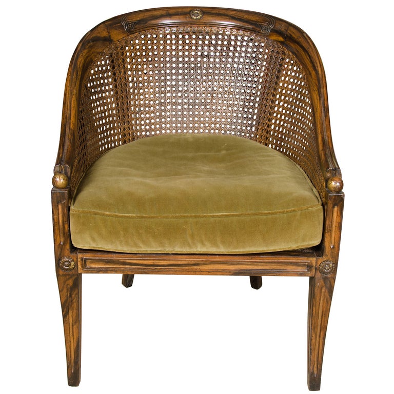 Vintage Regency Style Caned Armchair For Sale at 1stDibs vintage