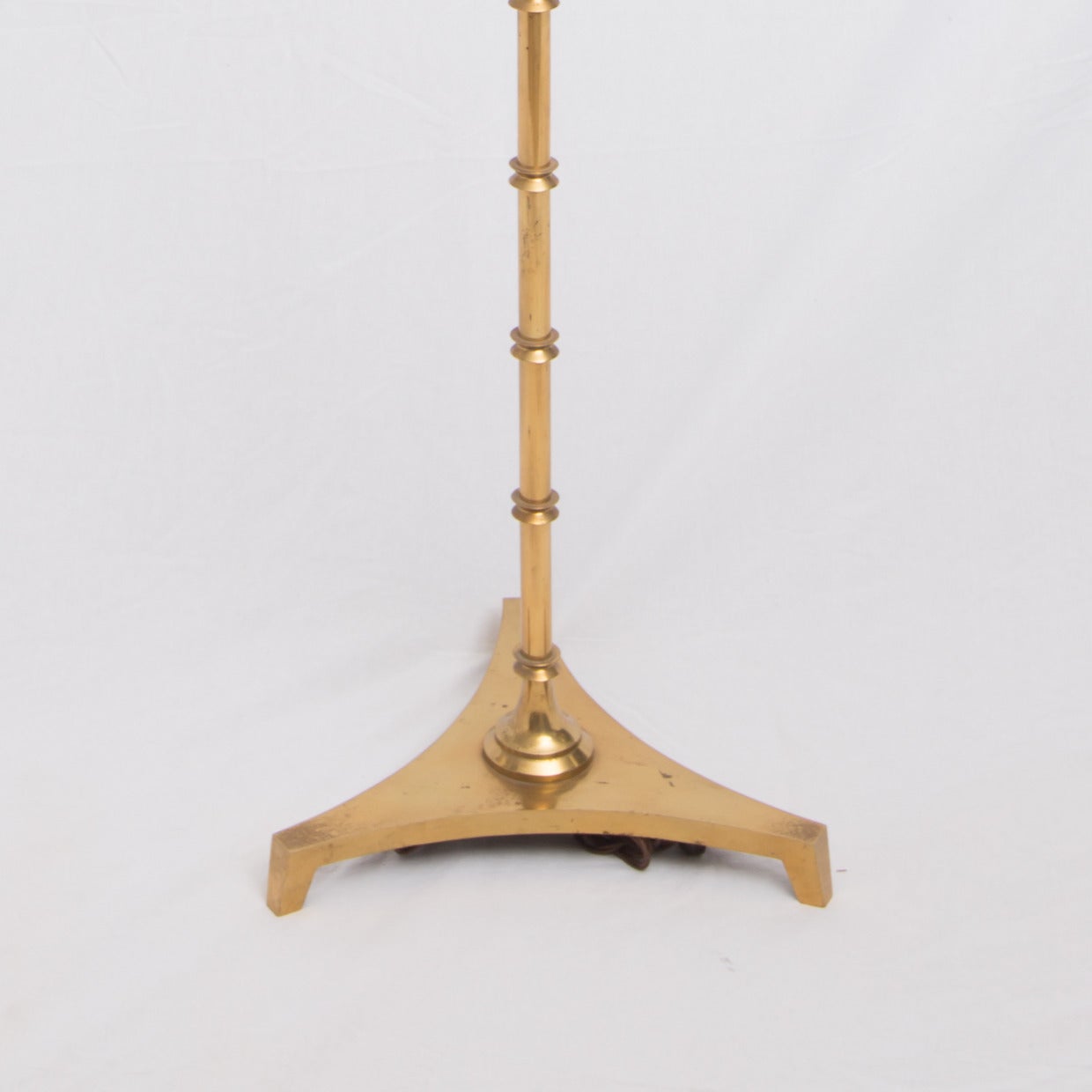 Jansen Style Bamboo Form Vintage Brass Standing Lamp 1
