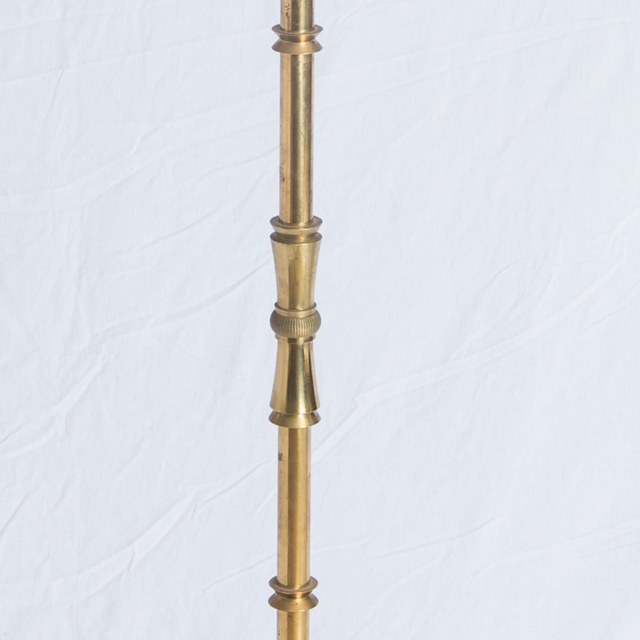 Jansen style bamboo form vintage brass standing lamp.