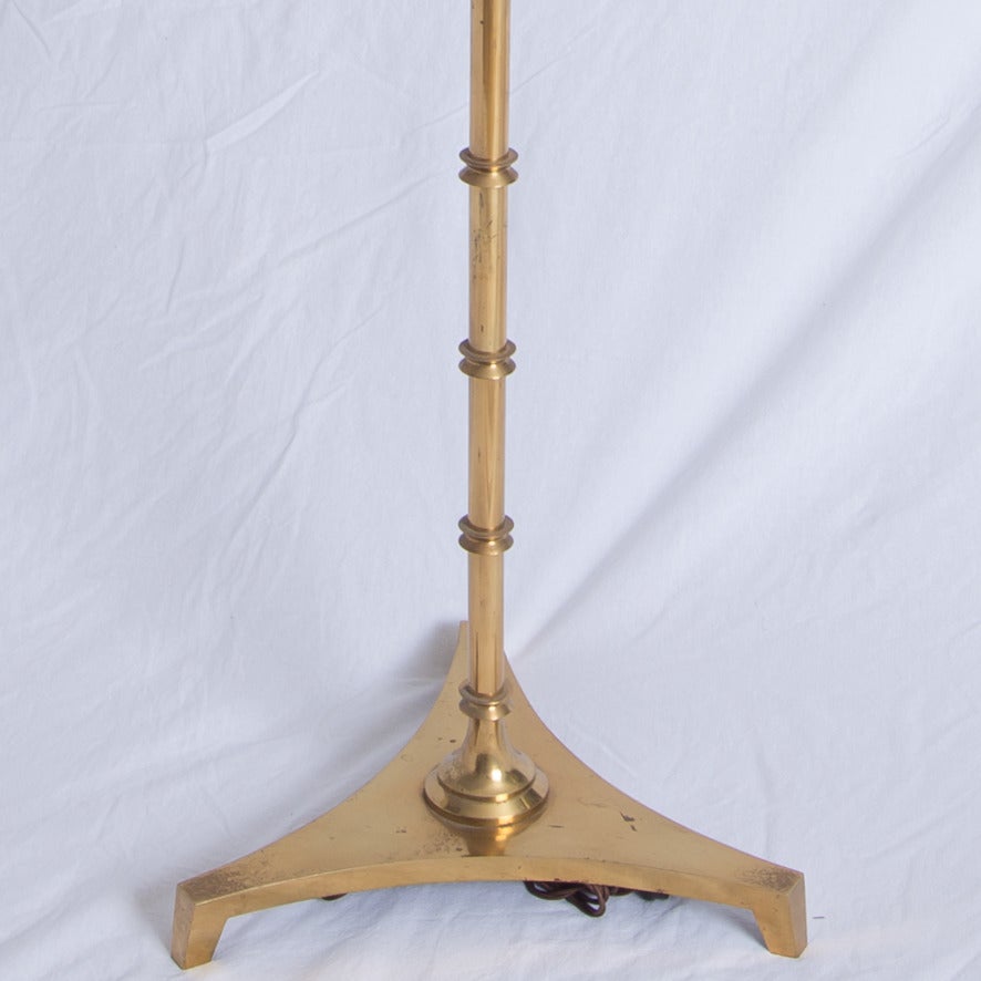 20th Century Jansen Style Bamboo Form Vintage Brass Standing Lamp