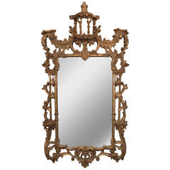 Chippendale Gilt Wood Chinoiserie Style Mirror