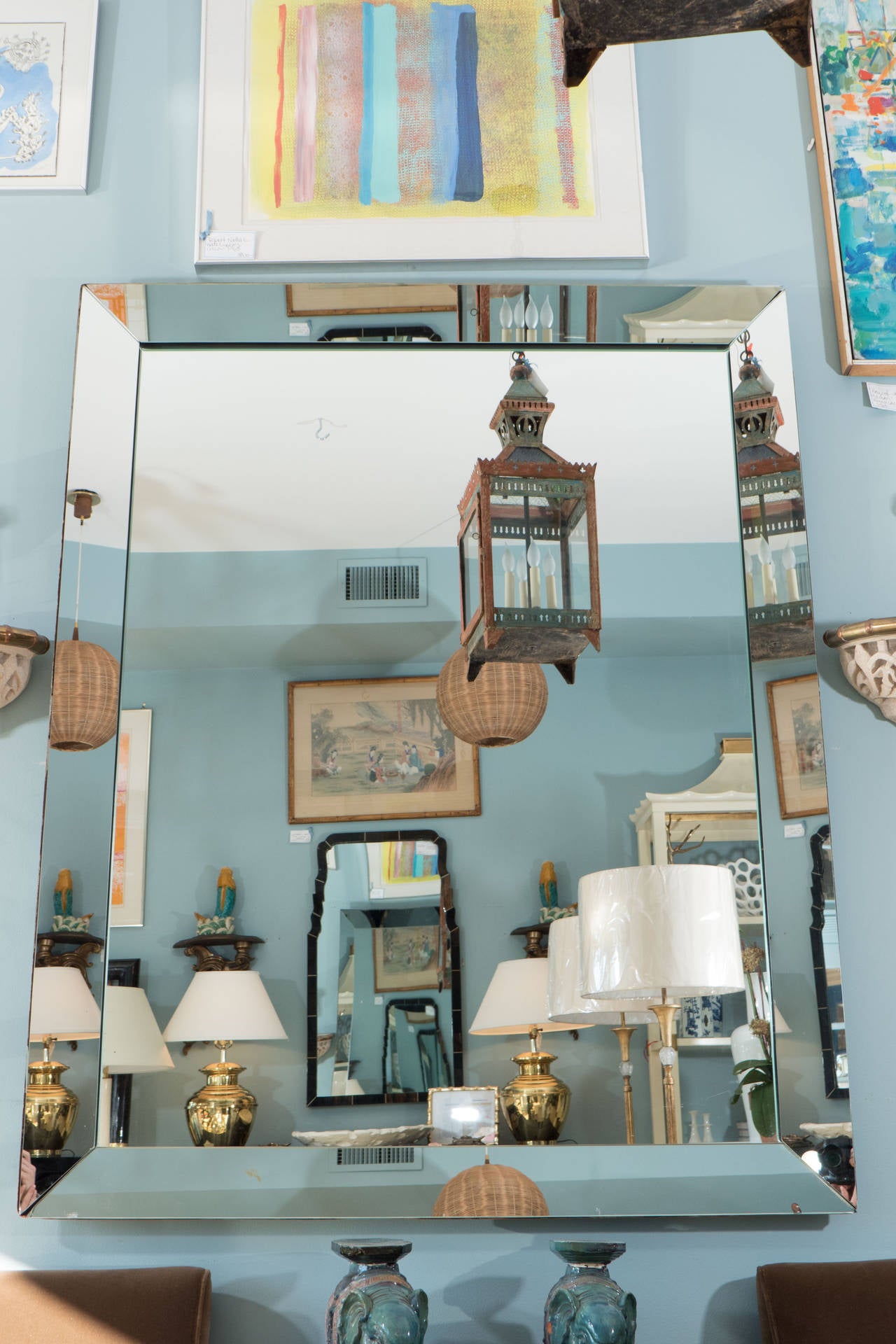 Art Deco Midcentury Mirror In Good Condition In Locust Valley, NY