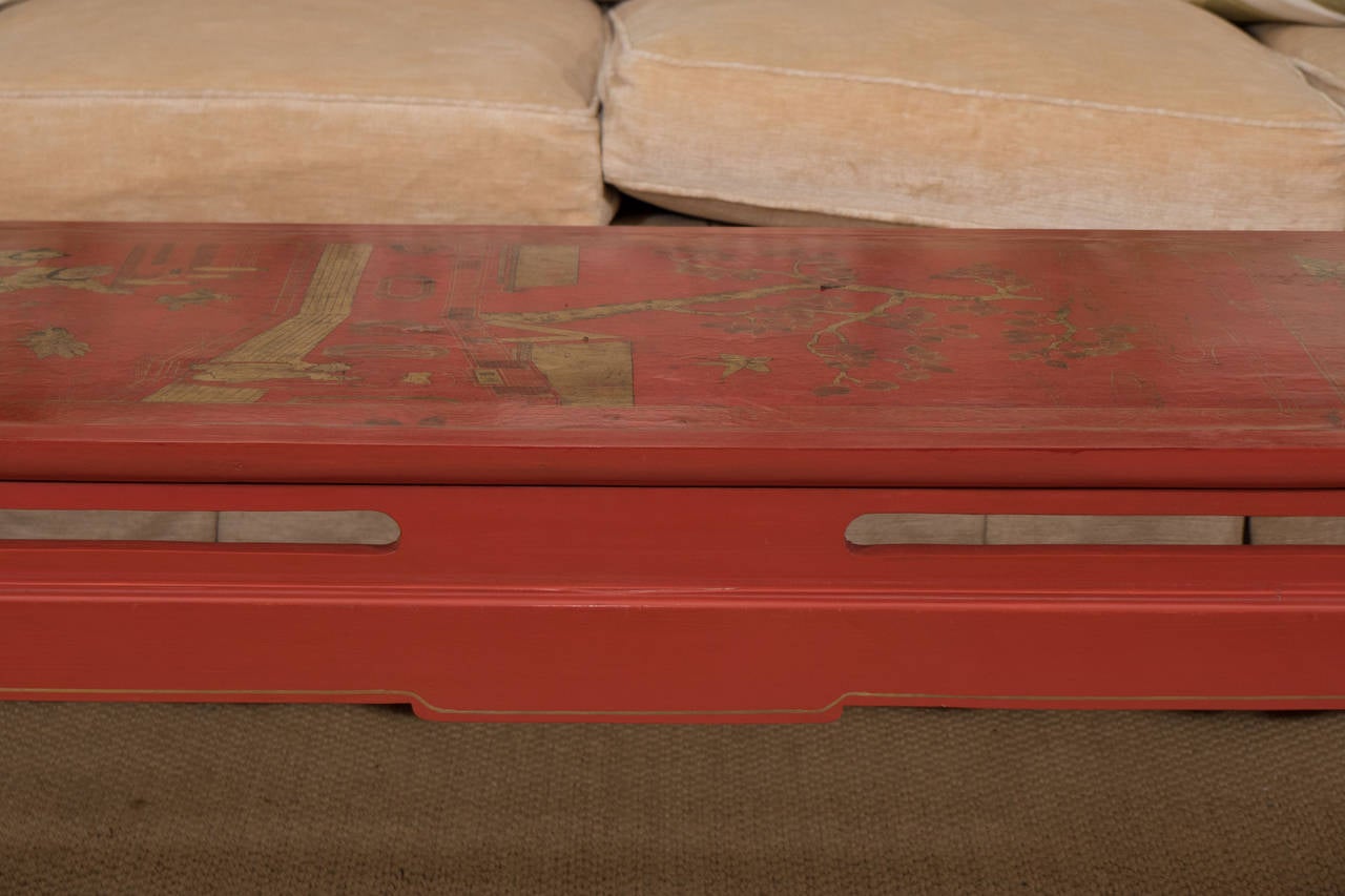 Vintage Red Lacquered Asian Low Table